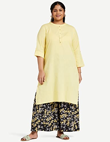 Image of Amazon Brand - Myx Women Relaxed Cotton Flared Palazzo (Available in Plus Sizes)