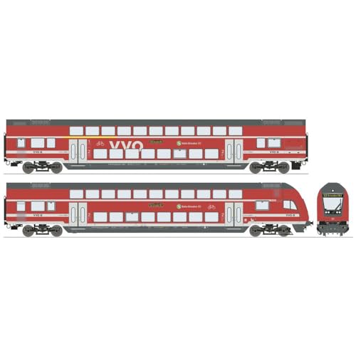 Train miniature 6220066 H0 chariots doubles et voiture pilote DBAG AC-Digital de modélisme