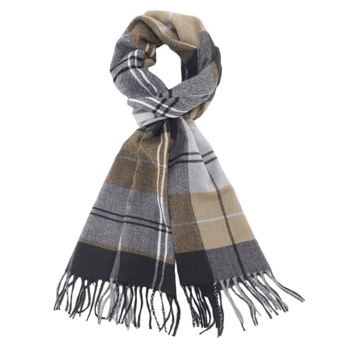 Nonakgado Camel Plaid Scarf-Winter Soft Plaid Tartan Checkered Scarves for Women and Men(Style 33)