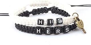 2Pcs String Couple Bracelets for Couples Lover Matching Bracelets His Her Bracelets Gifts for Boyfriend Girlfriend Long Distance Relationship Bracelets