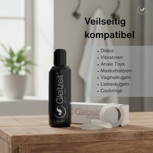 Gleitzeit® Gleitgel Wasserbasis Männer sensitiv 250ml – Gleitmittel hautfreundlich, geruchslos, nicht klebrig - Farb- sowie Duftstofffrei – unterstützt natürliche Gleitfähigkeit – Intimgel