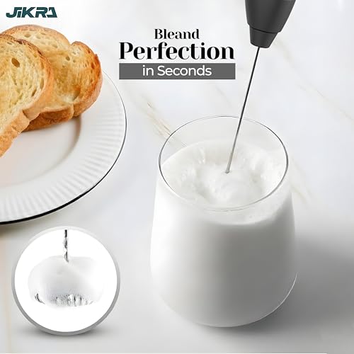 Image of Electric Coffee Frother, USB Rechargeable Milk Frother Machine for Home | Dual Spring Stainless Steel Whisk | for Coffee, Latte, Cappuccino, Hot Chocolate