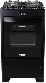 Fogão 4 Bocas Preto com Mesa de Vidro e Timer Digital Dako Supreme Black Glass Bivolt