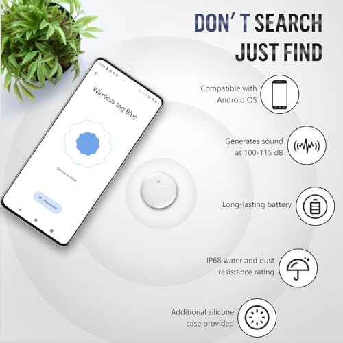 Air Tracker Tags-4 Pack for Android, Item Locator Key Finder Works with Find Hub App, Luggage Tracker for Keys, Wallet, Suitcase, IP67 Waterproof, Compatible with Android Phone