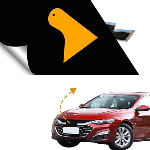 Image of ramuel Compatible with Carbon Fiber Vinyl Wrap 11.8 inch x 4 inch Chevy Bowtie Emblem Wrap Kit Decals with Spatula and Cutter 6 Pcs Universal Logo Overlay (6pc Pure Black)