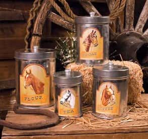 Country Storage Canisters - B&W Sunny Horse Collection main image 0