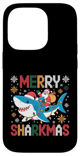 Merry Sharkmas T^V[N ʔ zf[ NX}X AO[Z[^[ X}zP[X iPhone 14 Pro p