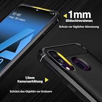 ivoler Silikon Hülle für Samsung Galaxy A40, [Militärischer Schutz] Stoßfest Handyhülle, Dünne Weiche Flexible TPU Kratzfest Schutzhülle Anti-Fingerabdruck Case Cover, Schwarz – Ansicht 3