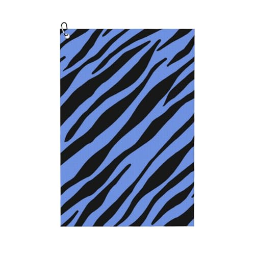 Toalla de golf con clip, estampado de cebra azul, divertidos regalos de golf para hombres y mujeres, regalos de cumpleaños, accesorios de golf