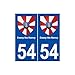 54 Essey-lès-Nancy blason autocollant plaque stickers ville - Angles : droits