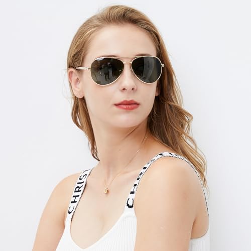Image of DUCO Aviator Sunglasses Polarized for Men Women 3025K | UV400,Metal Frame, Durable and Sturdy,Comfortable, for Driving Daily, Golf, Fishing