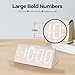 Digital Alarm Clock, with Wooden Electronic LED Time Display, 3 Alarm Settings, Humidity & Temperature Detect, Wood Made Electric Clocks for Bedroom, Bedside, Desk (White-Big Bold)