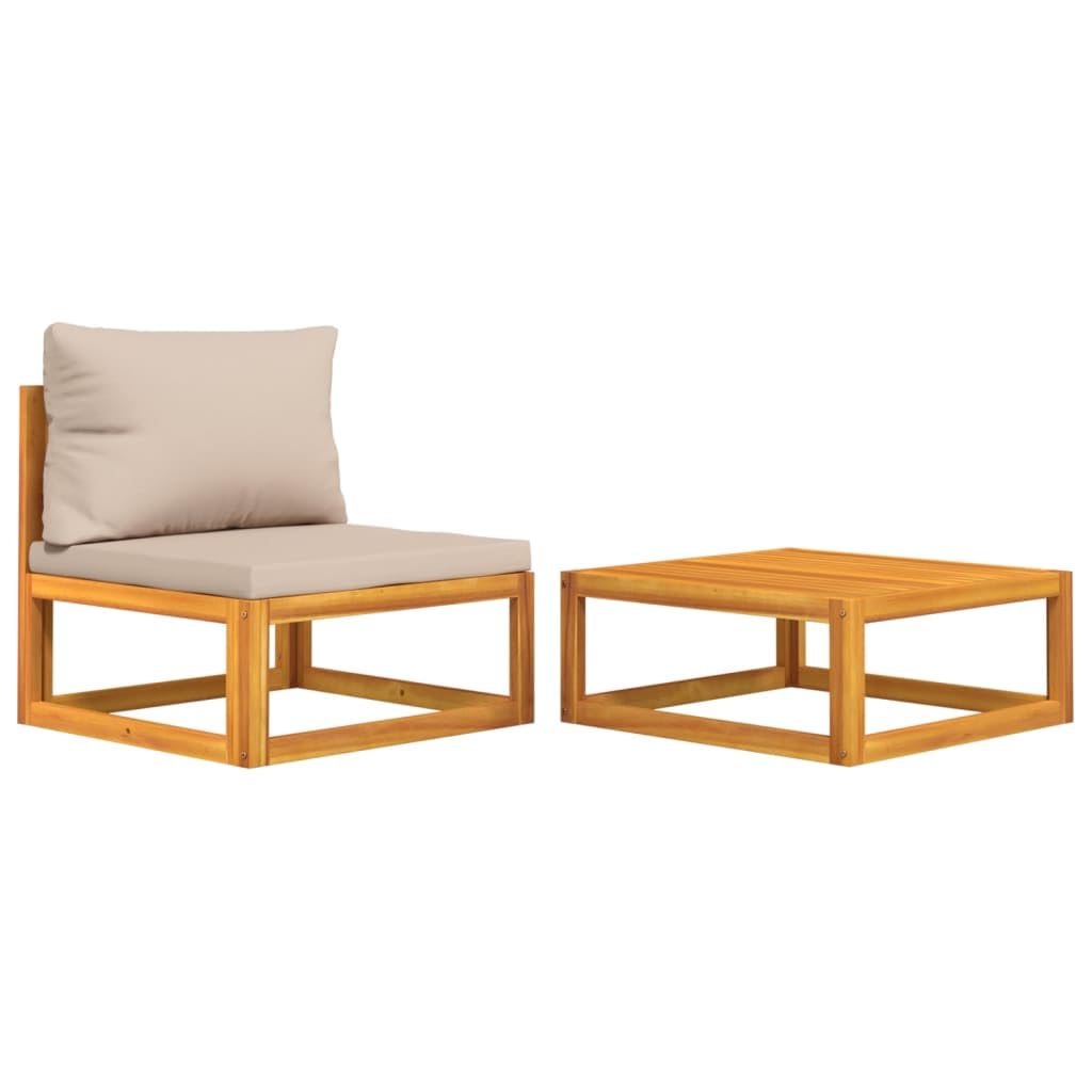 sofás de Dos plazas,Sofa 120 cm,Sofa Cama Dos plazas,Sofás de jardín 2 pzas con Cojines Madera Maciza acaciaAdecuado para salón, Dormitorio