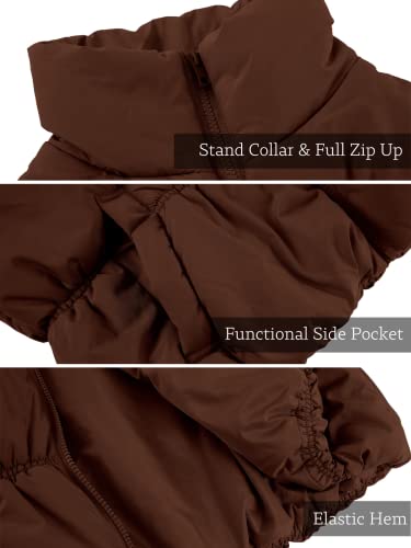 Image of SySea Women's Crop Puffer Vest Winter Zip Up Lightweight Sleeveless Warm Outerwear Padded Coat