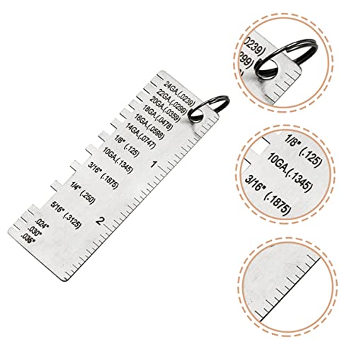 CHILDWEET 3 piezas Calibrador de Grosor de Lámina Metálica Herramientas de Medición de Grosor para Soldadura Medidor de Alambre Preciso para Fabricación de Metal y Soldadura Suave miniatura 3