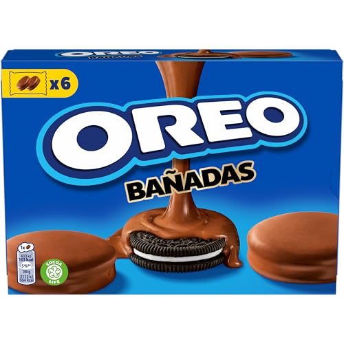 Oreo Banadas Choco, Biscotti con copertura al Gusto di Cioccolato al Latte, Il tuo Oreo avvolto da una golosa copertura di Cioccolato, 246g (6 monoporzioni da 41g)