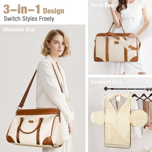 Convertible Garment Duffel Bags for Travel, Carry On Garment Bag with Shoe Compartment, 3 in 1 Foldable Suit Duffle Bag for Women, Jenni Bag for Hanging Clothes2