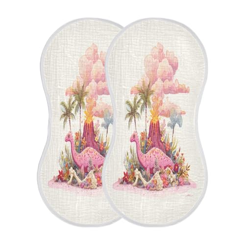 Kigai Watercolo Dinosaur Baby Burp Cloths Extra Soft and Absorbent Burping Rags Cotton Burping Clothes Baby Washcloths for Newborn Boys Girls - 1 Pack