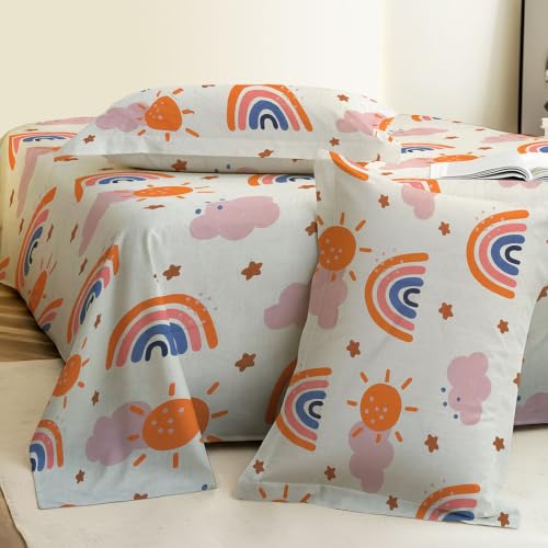 Image of Weave & Decor Cotton Feel Kids Bedsheet Double Bed 90x90 inches, Soft Fabric, Includes 2 Pillow Covers 20x30 inches