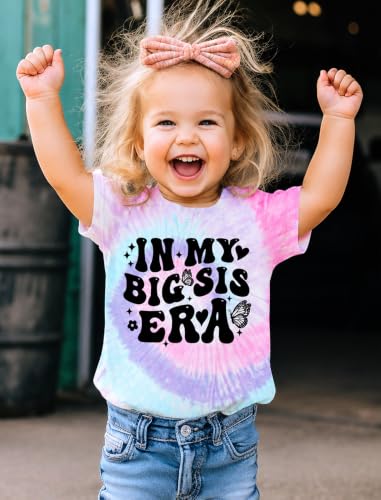 Image of Toddler Big Sister Tee in My Big Sis Era Graphic T-Shirt Big Sis Announcement Crewneck Shirts Sibling Reveal Tops