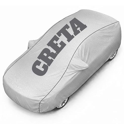 Image of Superior Grade Quality Creta Cover (All Variants) Car Body Cover - 100% Waterproof Custom Fit with Mirror Pockets | Triple-Stitched Elastic Design, Heat Reflective, Anti-Dust, All-Weather