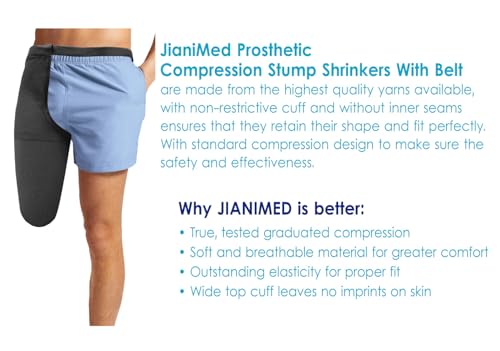 Image of Prosthetic Stump Shrinkers with Belt - Above Knee, 35cm, Compression, Amputee Socks, 20-30, Daily use, Taiwan Excellence M