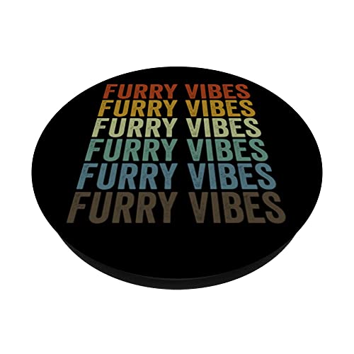 Furry Vibes Furry Fandom Furry Vibes Fursuit PopSockets Swappable PopGrip, Black - Image 2