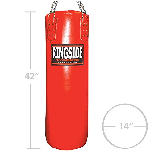Ringside 100 lb. (Filled) Leather Boxing Punching Heavy Bag Workout Gym Equipment for MMA Muay Thai Kickboxing Training