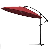 VOUNOT® Ombrellone Decentrato Shanghai 300 cm, Parasole Giardino Grande con Manovella e Copertura