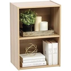Estanteria Kallax 2 Huecos Iris Ohyama, Mobile Contenitore, Libreria, 2 Ripiani Fissi, Massello, Design, Multifunzionale, Ufficio, Ingresso, Camera, Soggiorno - Basic Storage Shelf CX-2 - Marrone Chiaro