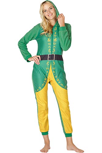 INTIMO Elf The Movie Womens Buddy The Elf One Piece Costume Pajama Set Green XXXL
