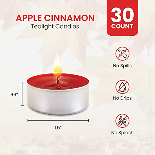 Apple Cinnamon Candles Fall Candles Tea Lights Candles - 30 Pack Fall Candle Cinnamon Candle Apple Candle - 3-4 Hour Burn Time Tea Candles #TOP2