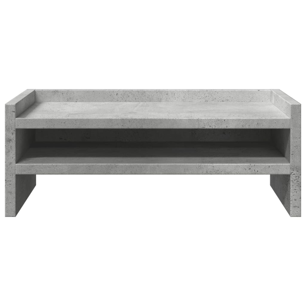 Podstawka Pod Monitor Szarość Betonu 42x24x16 cm z 2 Półkami