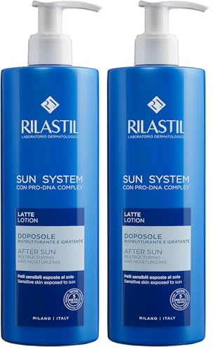 Rilastil Sun System After-Sun - Leche facial y corporal refrescante líquida con textura ligera, hidratante y regeneradora, 400 ml (Paquete de 2)
