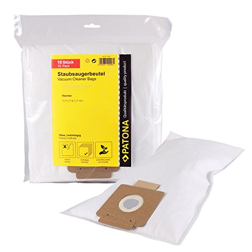 PATONA 10x Bolsas de Aspiradora Compatible con Kärcher T 7/1, T9/1, T10/1, 6.904-084.0