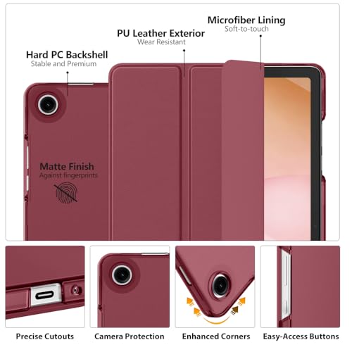Image of MoKo for Samsung Galaxy Tab A11 Plus / A11+ Case 11 Inch 2026, Galaxy Tab A9 Plus / A9+ Case 11 Inch 2024, Slim Stand Hard PC Translucent Back Shell Smart Cover, Auto Wake /Sleep, Rose Brown