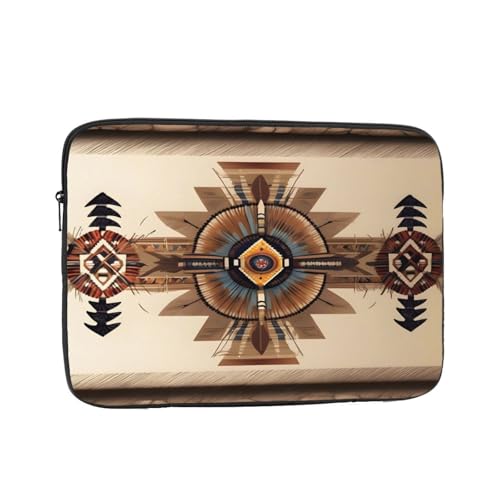 Dlxw Borsa interna per computer portatile, protezione alla moda, leggera e portatile, custodia per laptop da 15 pollici, antiurto, pittura nativa americana