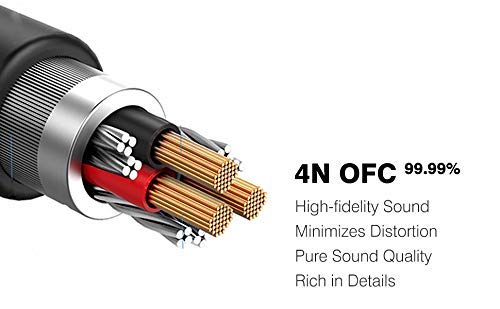 Internal structure of DUKABEL Aux Cable showing 4N OFC conductor