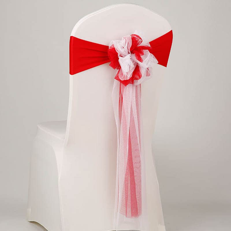 Fasce for sedie in organza trasparente con nodo, coprisedia fiocco(14)