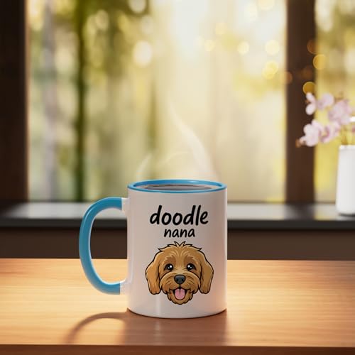 Mug cerámico Doodle Nana azul/blanco 11 onzas miniatura 3
