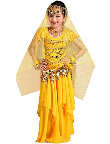 Astage Girls Princess Costume Halloween Dance Sets Yellow L 9 To 10 Years #TOP5