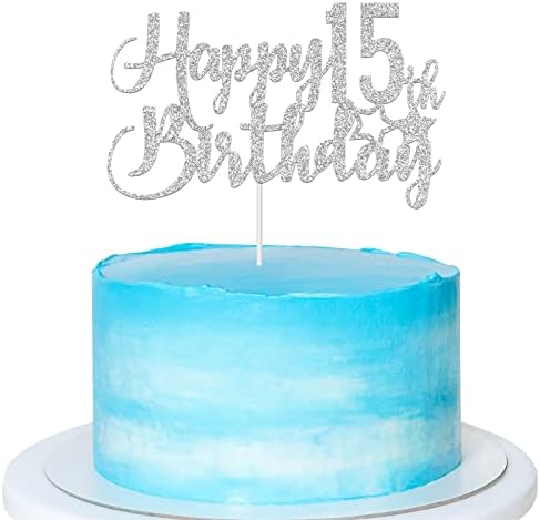 Amazon.com: LVEUD 15th birthday cake topper for happy birthday, 15 Silver  flash 15th cake topper，Happy birthday cake topper cake ornament (15th) :  Grocery & Gourmet Food