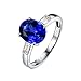 Ubestlove Bague Large Or Blanc Cadeaux Pour Femme 18 Ans Tanzanite Ovale 2,66Ct Bague Femme 57.5