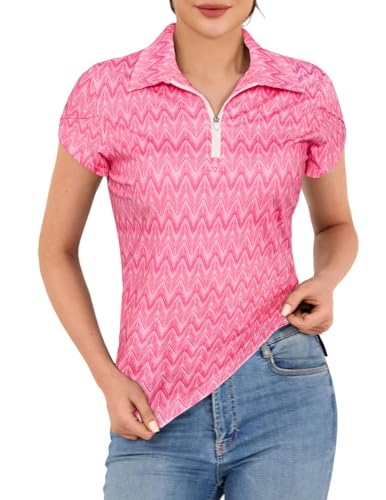 JACK SMITH Women's Golf Shirts Short Sleeve UPF50 Workout Tops for Women Moisture Wicking Dry fit Polo Shirt4