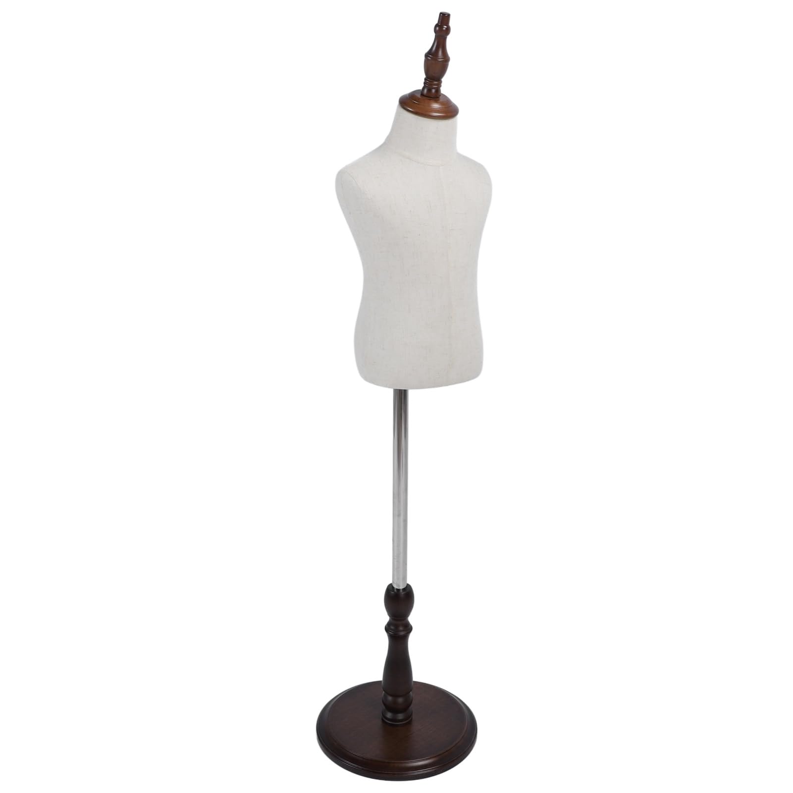 Forma de Vestido para Niños, Cuerpo de maniquí Infantil, Torso de maniquí para Niños con Base de Madera Ajustable para Exhibición de Ropa, Fotografía de (Base de 9,8 Pulgadas con Cabeza de)