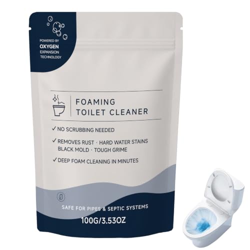 Resterabowls Foaming Toilet Bowl Cleaner 2026 Foaming Powder Toilet Cleaner for Deep Cleaning Fast Dissolving Daily Toilet Cleaner with Fresh Scent for Daily Freshness Easy Flush (1 Bag 3.53Oz)
