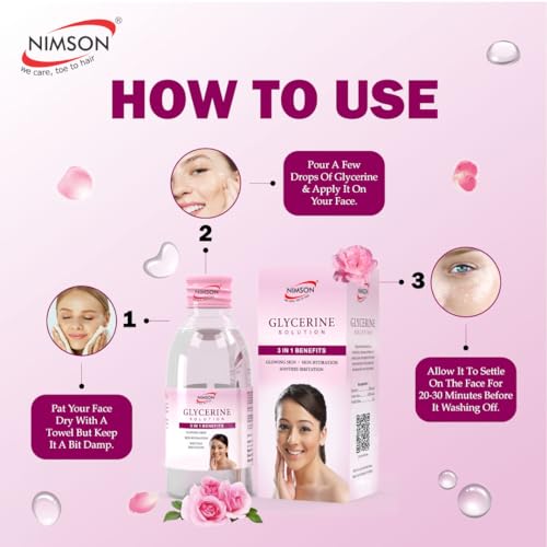 Image of Nimson Pure Glycerine for Skin Care - 50ml | Moisturizes, Heals & Protects Skin | Soothes Irritation | Soft, Glowing Skin | Ideal for Oily & All Skin Types | 100% Vegan