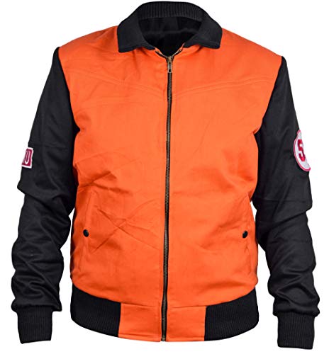 TJF Mens Dragon Jacket, Cosplay Orange Cotton Jacket (XXS-3XL)