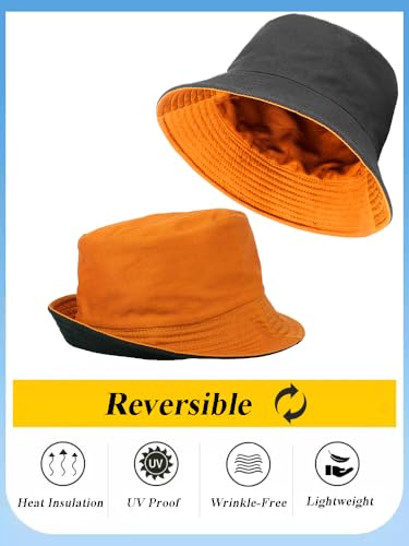 Image of Gelante Reversible Bucket Hat for Men and Women - Cotton, Outdoor Sun Protection Bucket Hats.
