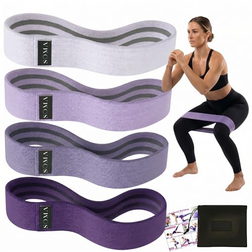 Soma Cintas Elasticas Musculacion - Gomas Elasticas Musculacion de Tela Resistente [4 Niveles de Resistencia], Bandas Elasticas Musculacion para Fuerza/Pilates/Yoga. Incluye Bolsa + Guía de Ejercicios